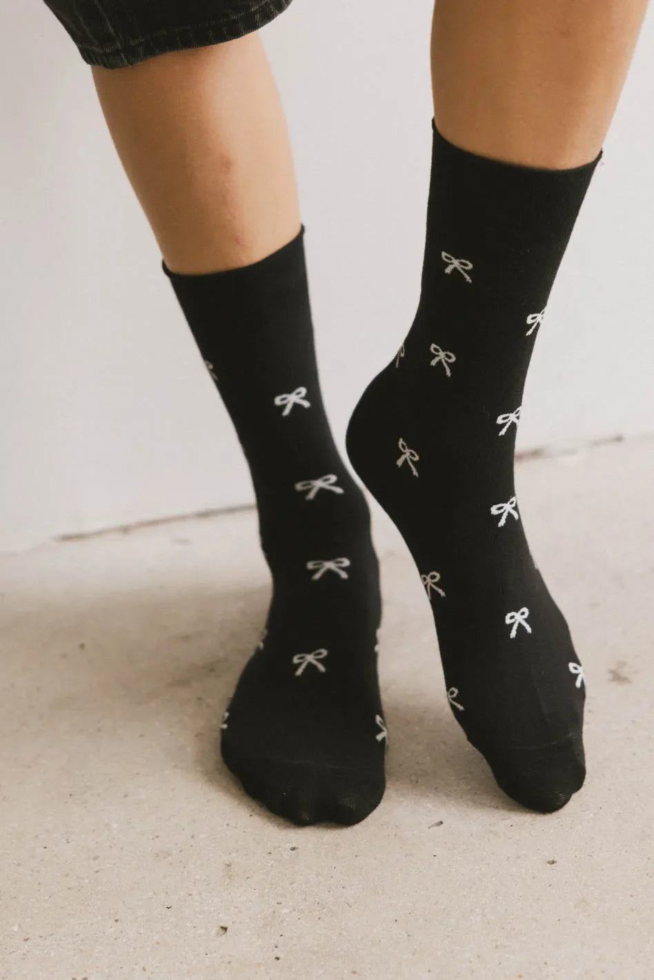 Clarissa Bow Socks in Black