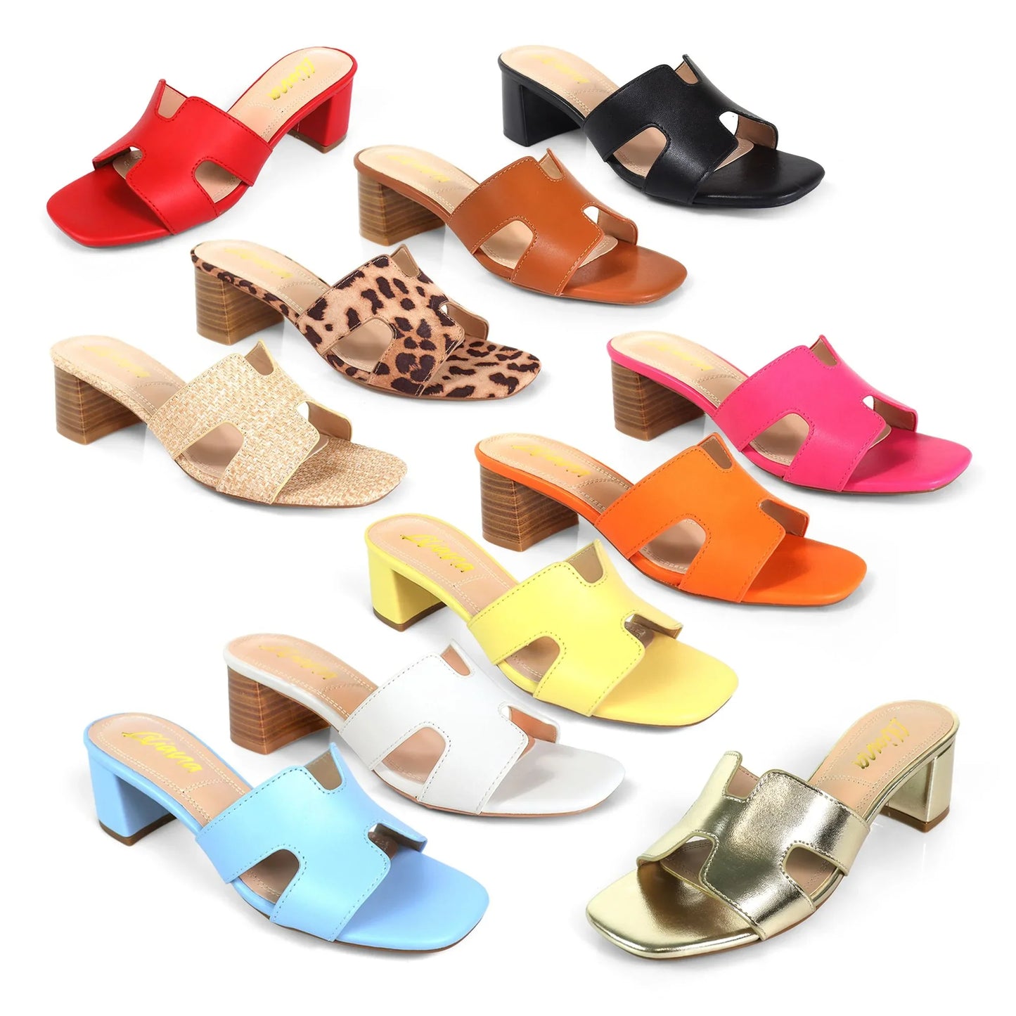 Elena Luxe Block Heel Sandals- Red