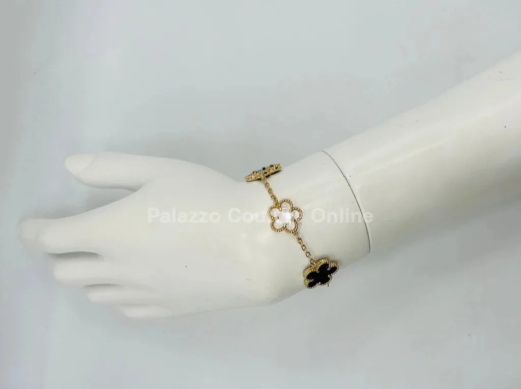 Inspiring Flowers That Last Forever Bracelet (white & Black)