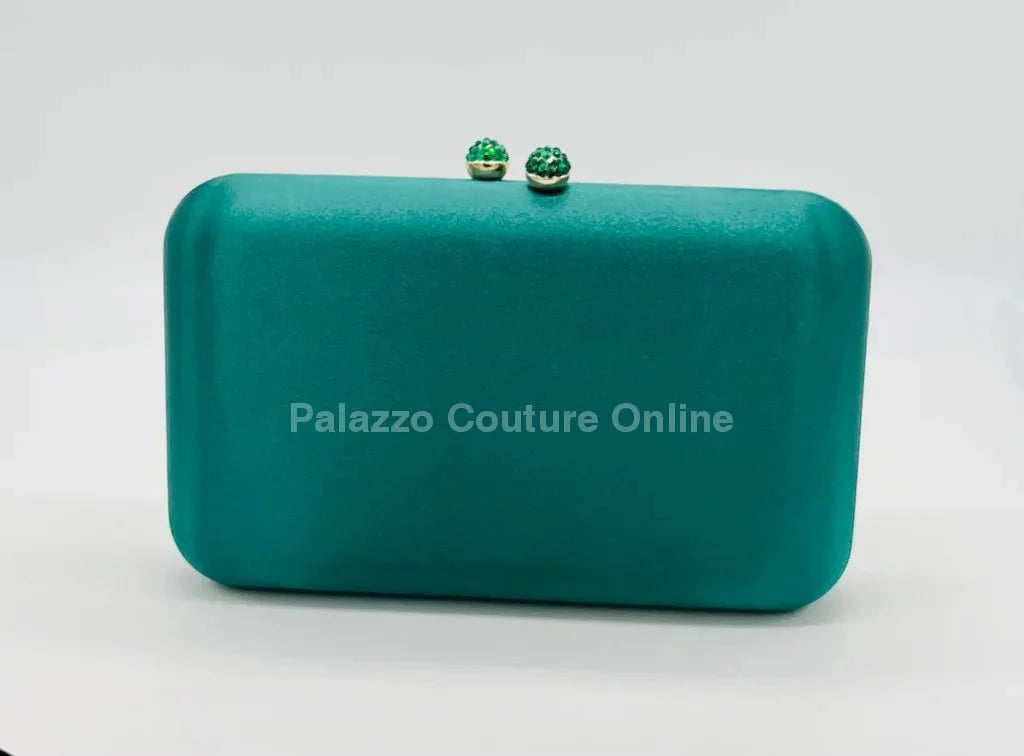 Luxe Silk Evening Clutch Green