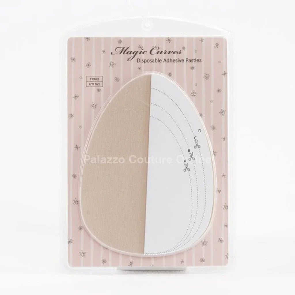 Magic Curves Disposable Adhesive Breast Lift Pasties, Nude, A-D Size, 3 Pairs