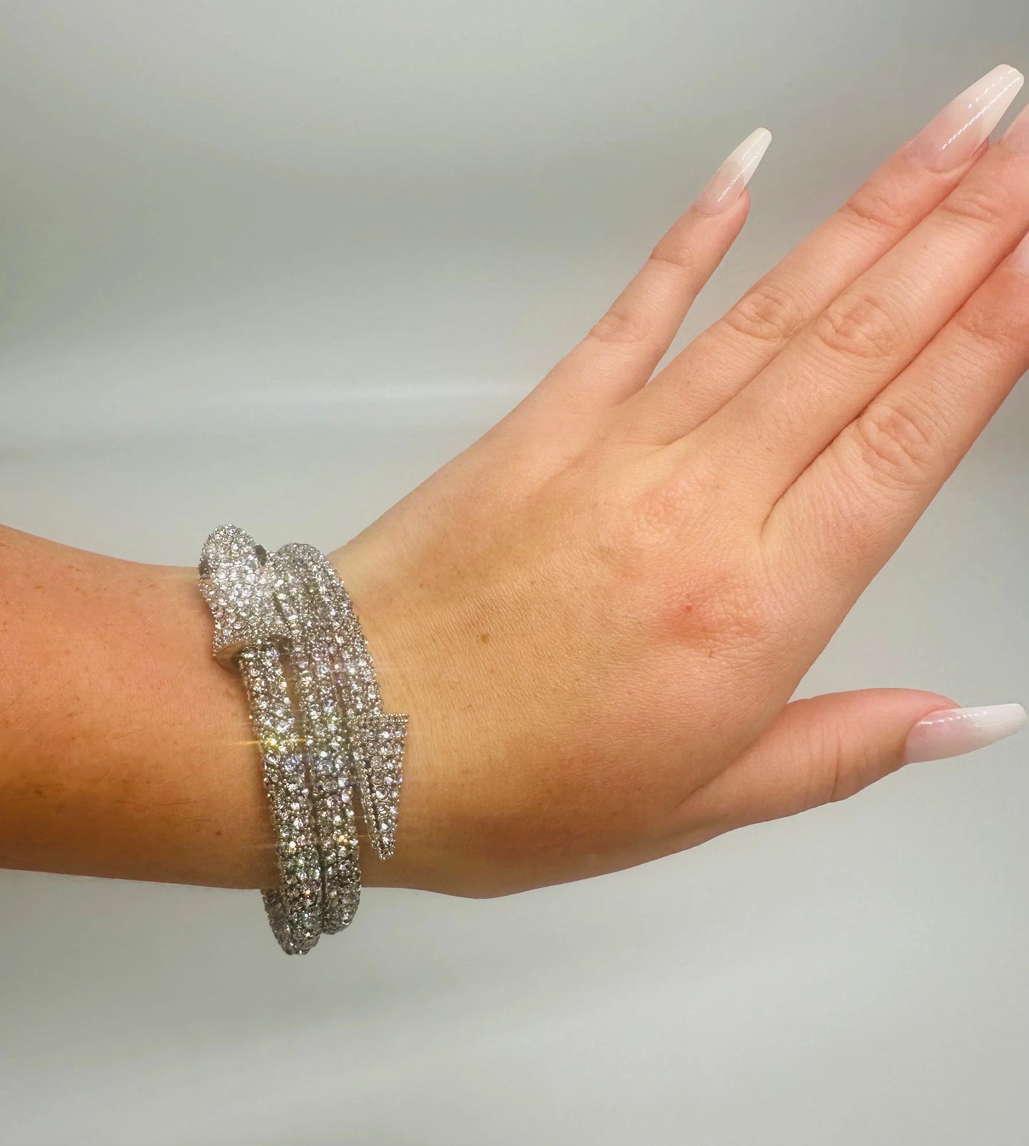 Modern Double Wrap Serpentine Bracelet (Silver)