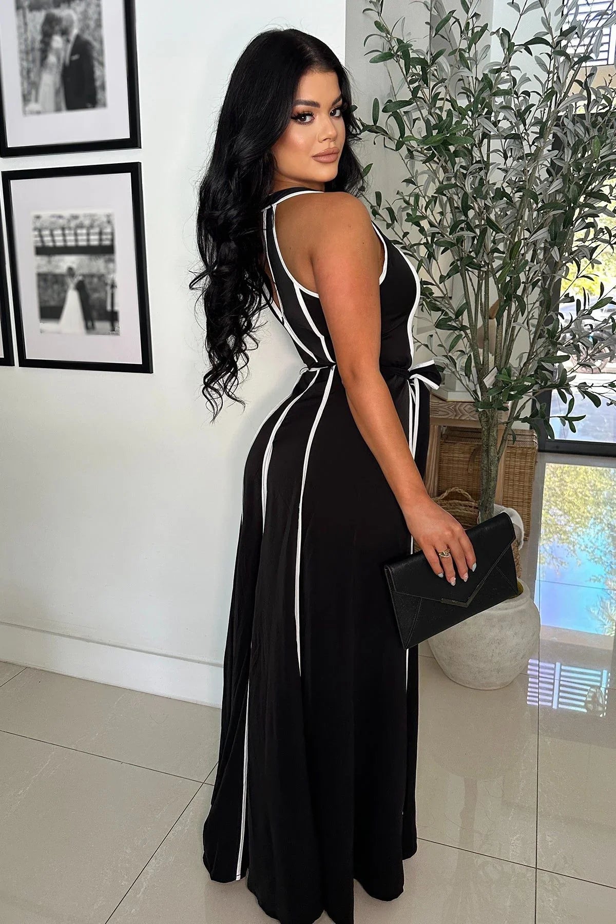 Monaco Linea Wide-Leg Jumpsuit- Black