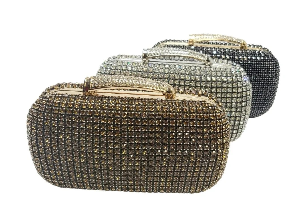 Radiant Elegance gold crystal clutch