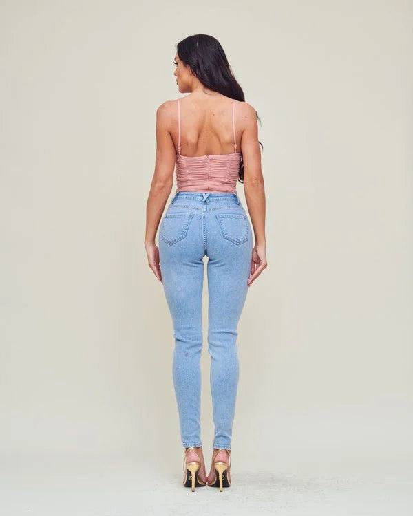 Sculpted Muse Ruched Mesh Bodysuit - Mauve