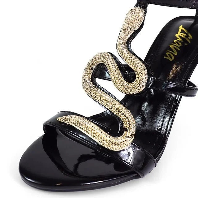Serpentina Melissa Crystal Stiletto Heels Black