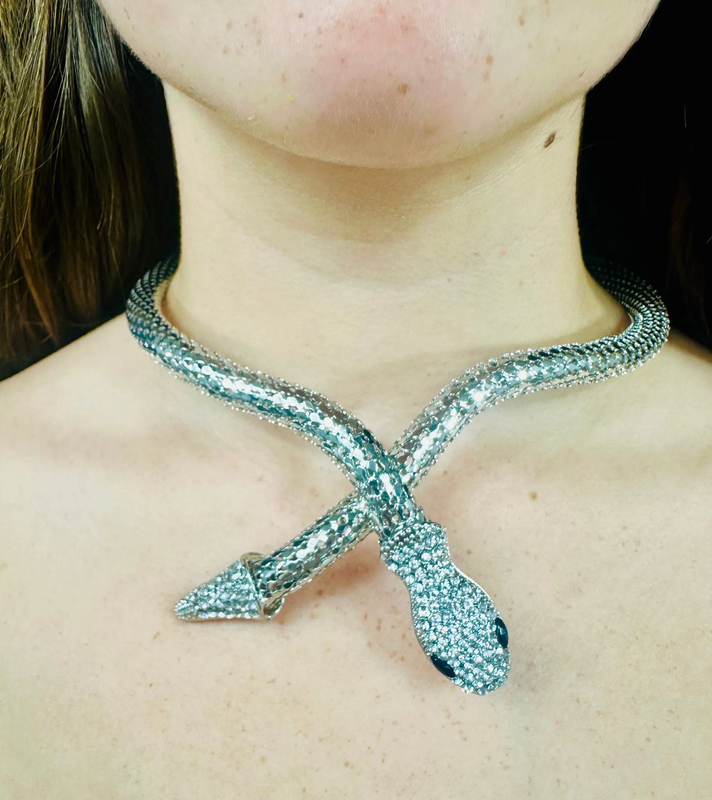 Serpentine Allure Necklace Set (Silver)