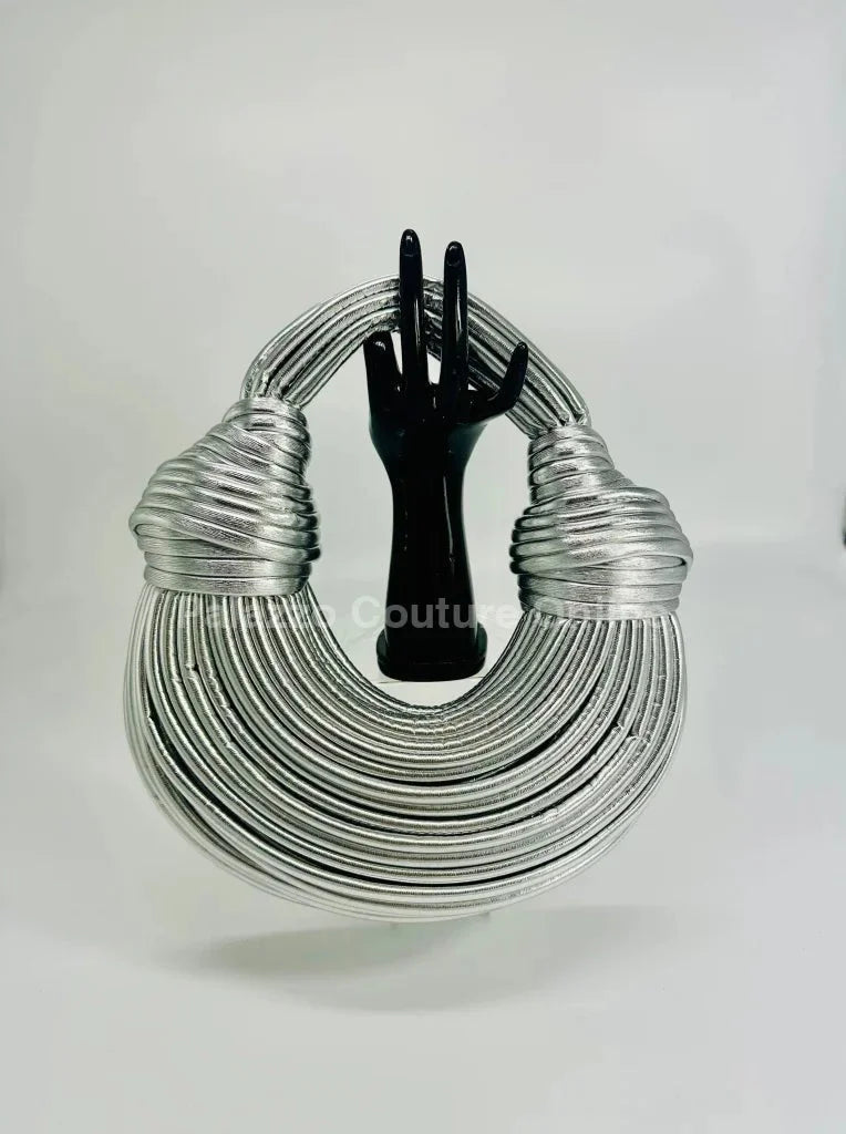 Silver Serpentine Rope Hobo HandBag