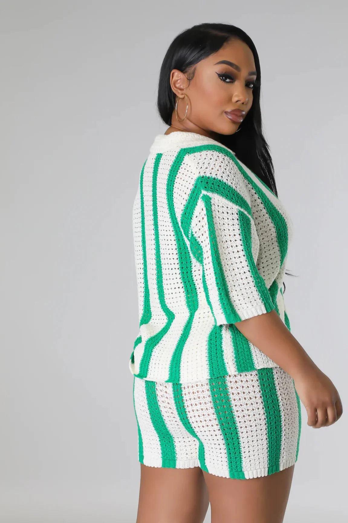 Vacation Mood Shorts Set (Green)