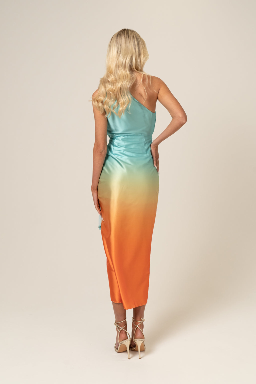 Sandrine One Shoulder Ombre Cocktail Dress