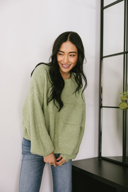 Aliyah Knit Sweater in Green - FINAL SALE