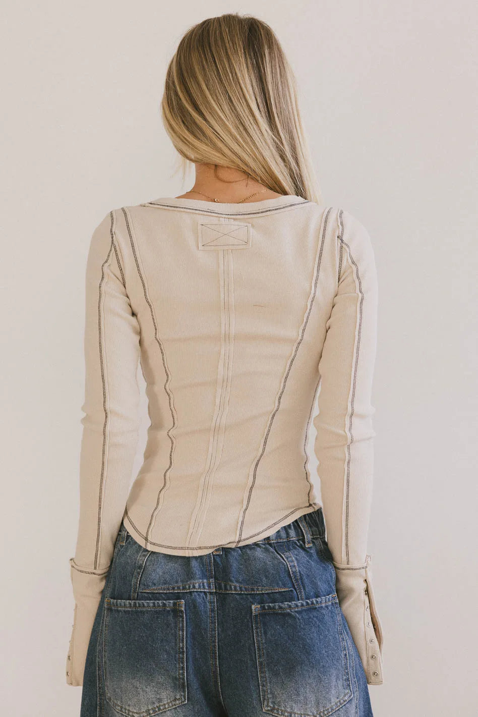 Astrid Ribbed Top in Ecru - FINAL SALE