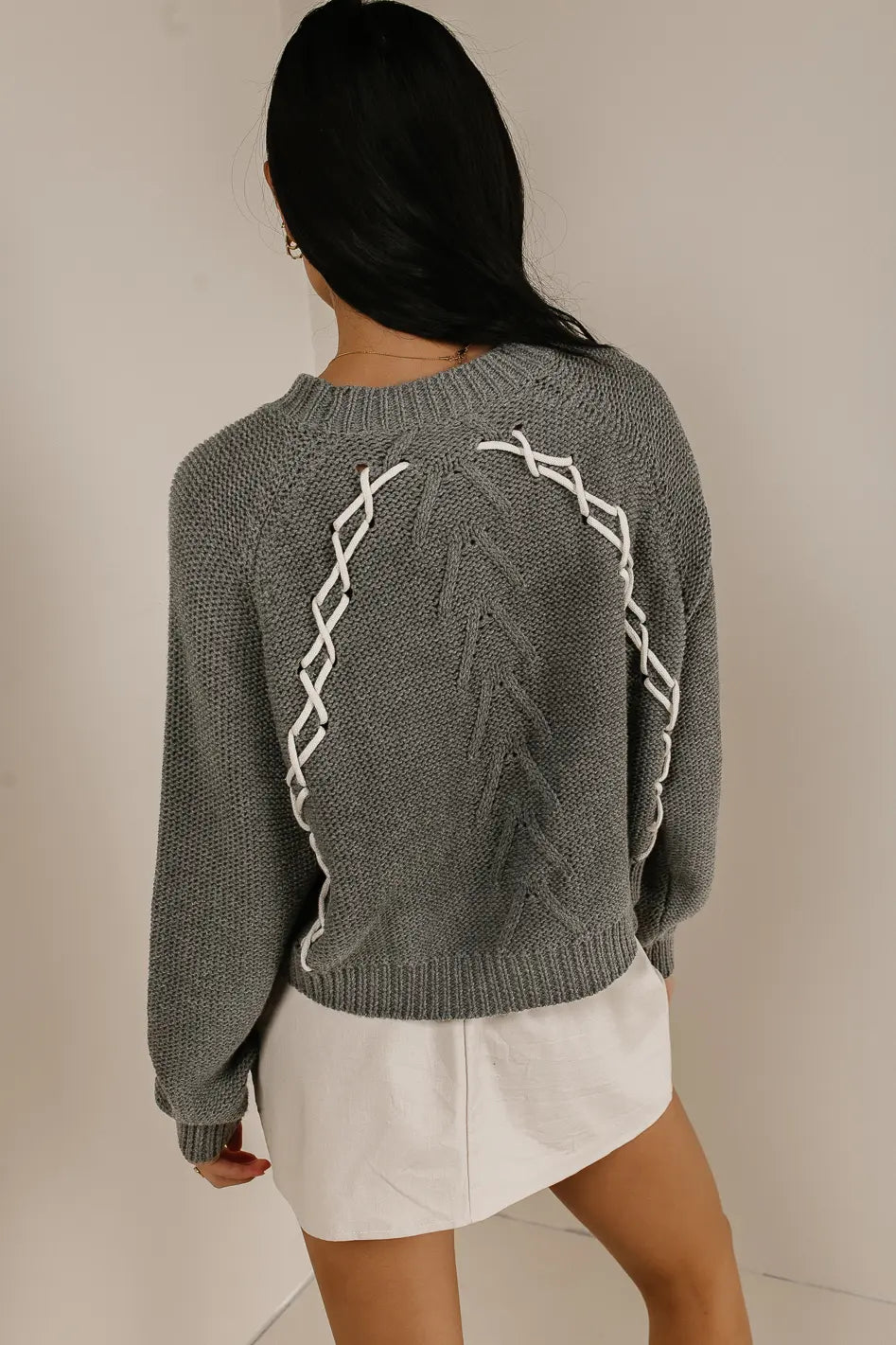 Bella Knit Sweater in Grey - FINAL SALE