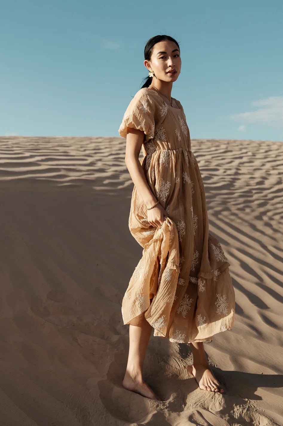 Fool For You Midi Dress in Camel - FINAL SALE