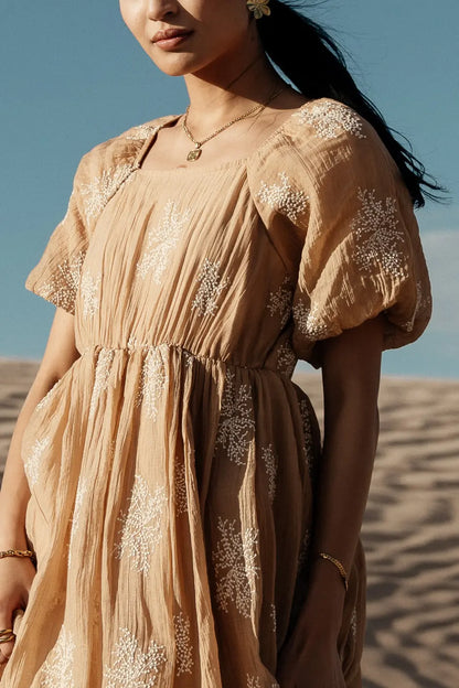 Fool For You Midi Dress in Camel - FINAL SALE