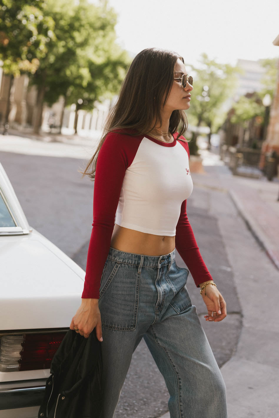 Becca Raglan Tee in Red - FINAL SALE