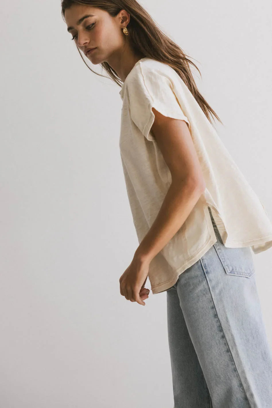 Indy Contrast Top in Cream - FINAL SALE