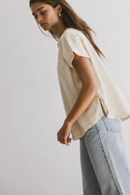Indy Contrast Top in Cream - FINAL SALE