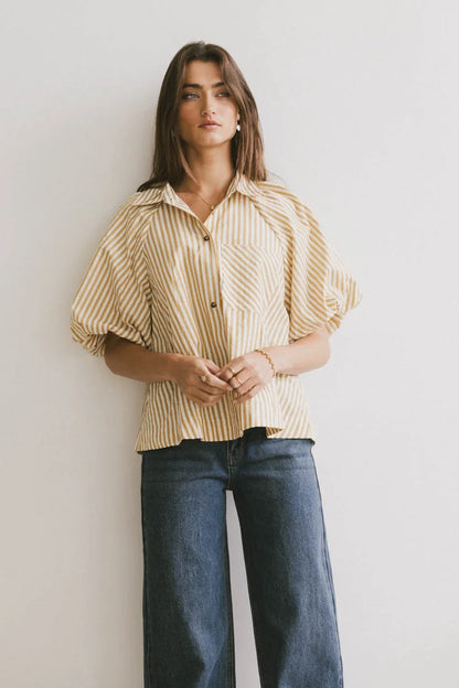 Callum Button Up in Mustard - FINAL SALE