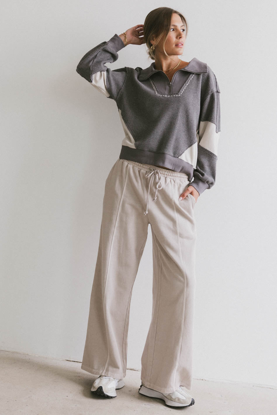 Harbor Knit Quarter Zip in Charcoal - FINAL SALE