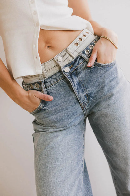 Cierra Double Waisted Wide Leg Jeans - FINAL SALE