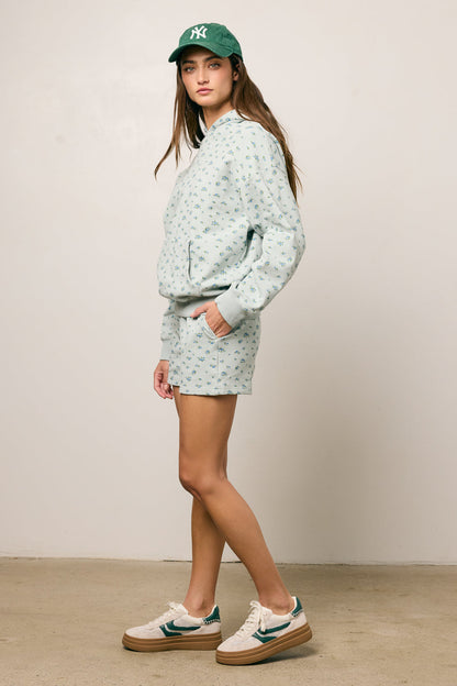 Elora Floral Sweatshirt in Blue - FINAL SALE