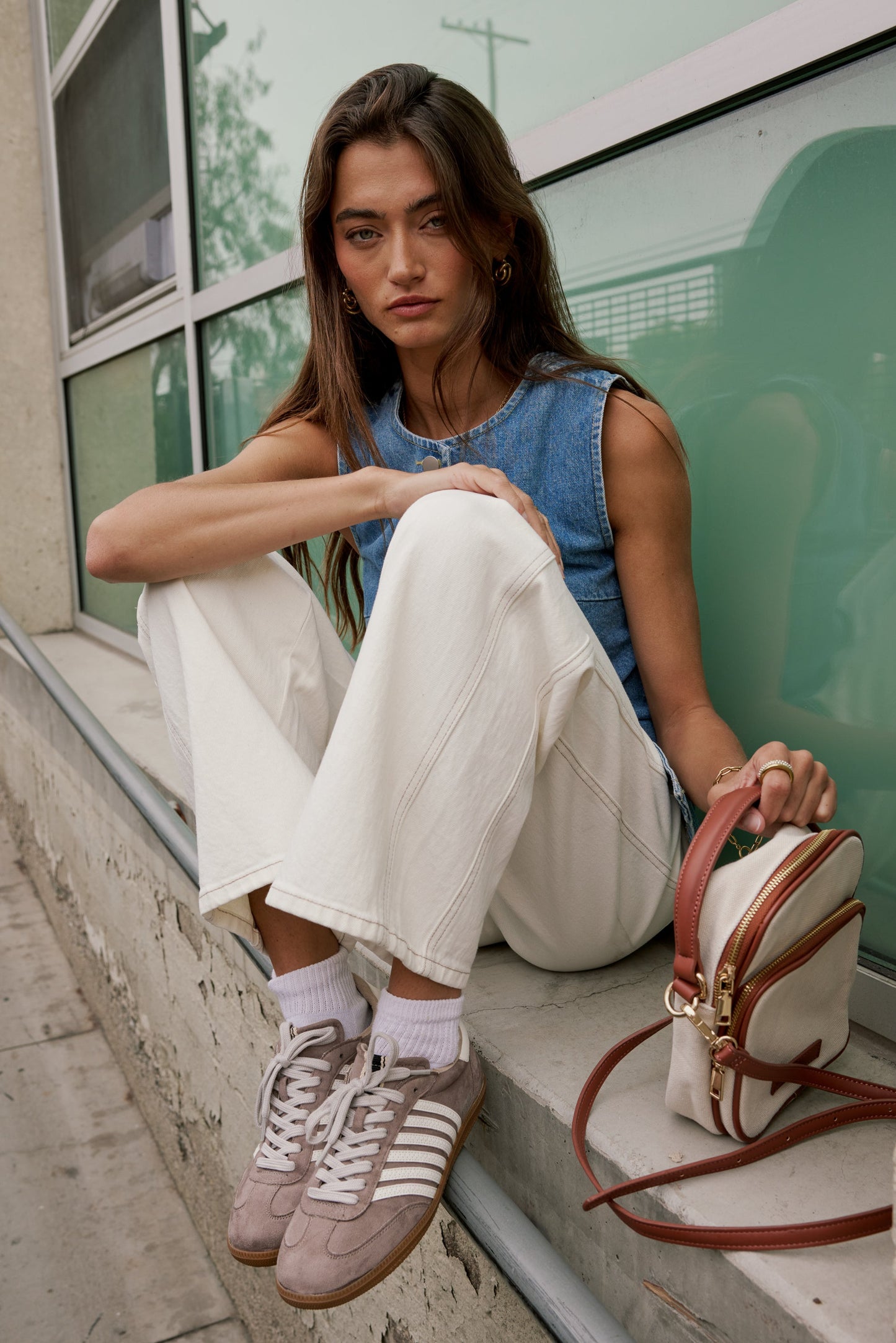 Eden Baggy Jeans in Ecru - FINAL SALE