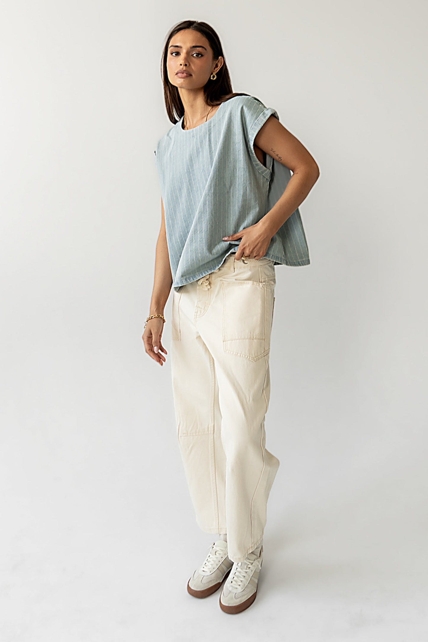 Alisson Striped Denim Blouse