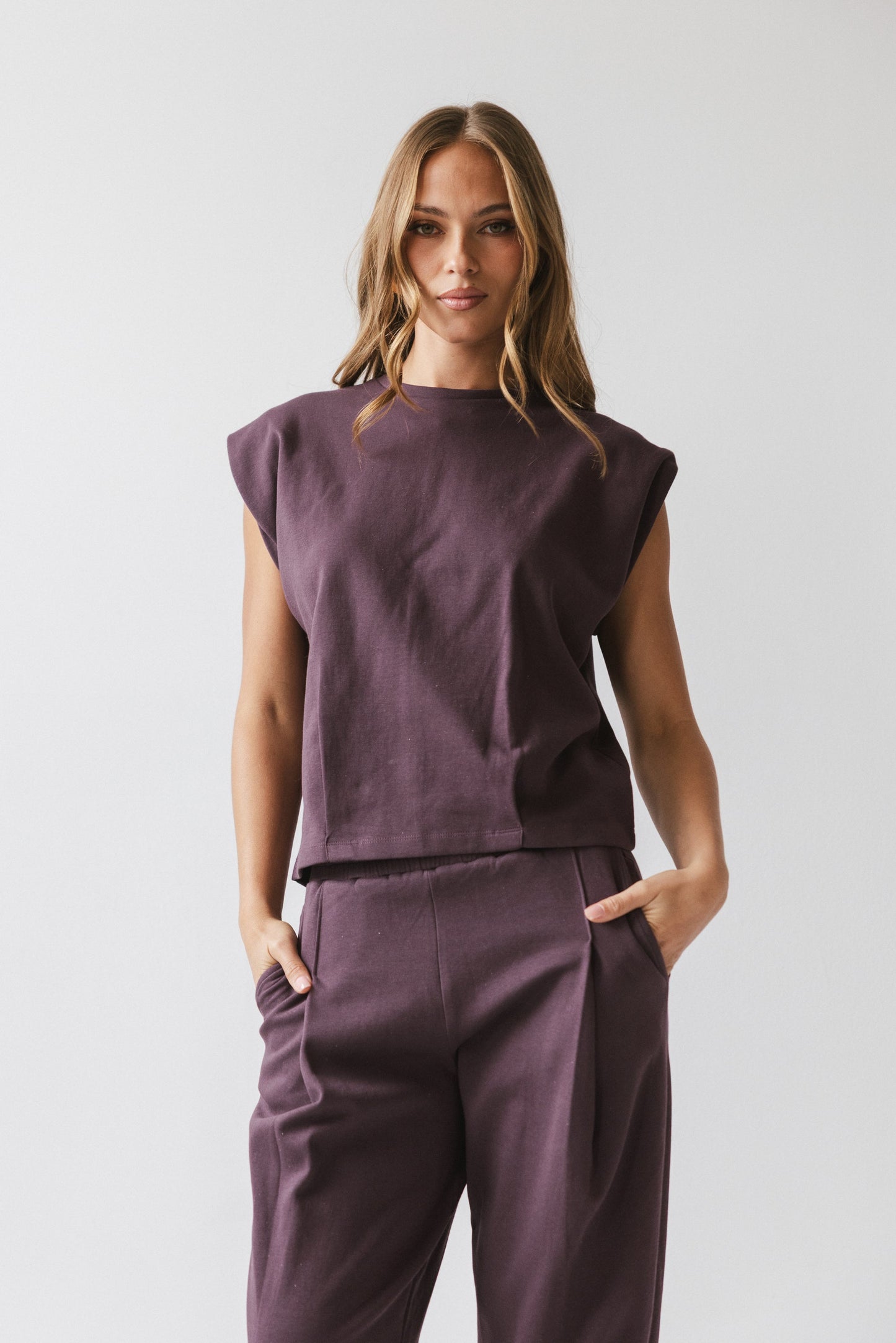 Benji Muscle Tee in Plum - FINAL SALE