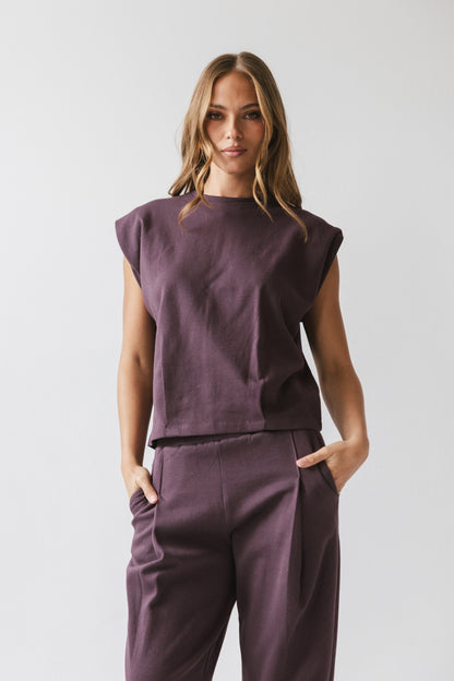 Benji Muscle Tee in Plum - FINAL SALE