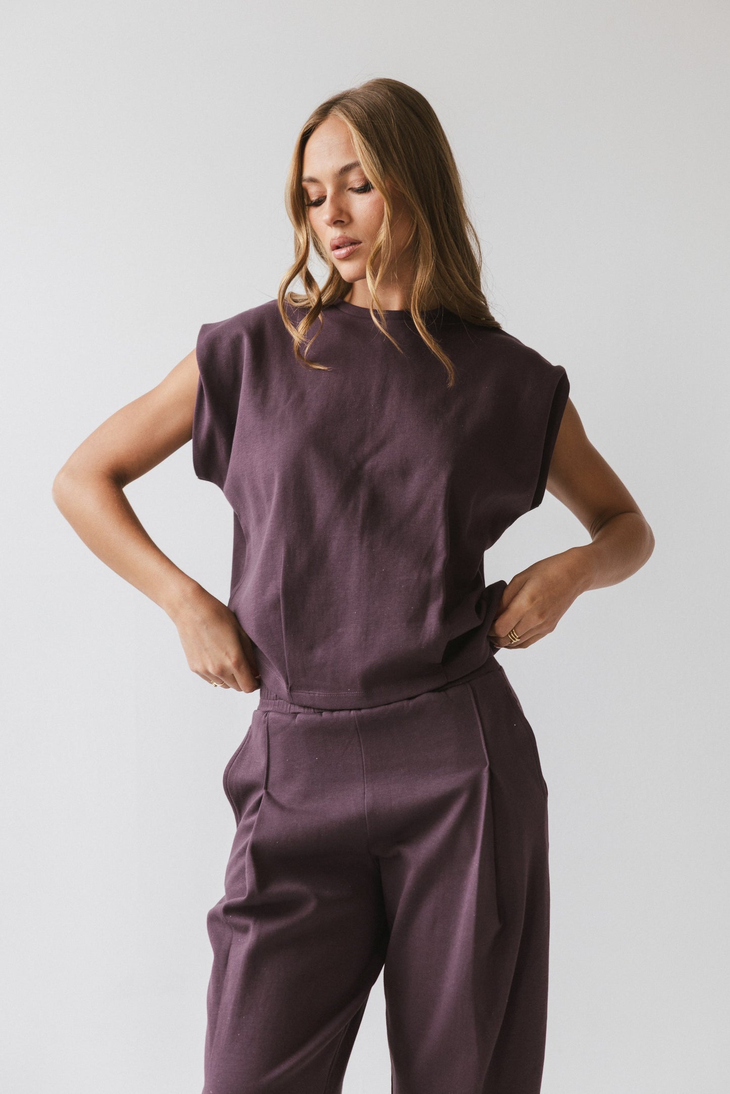 Benji Muscle Tee in Plum - FINAL SALE