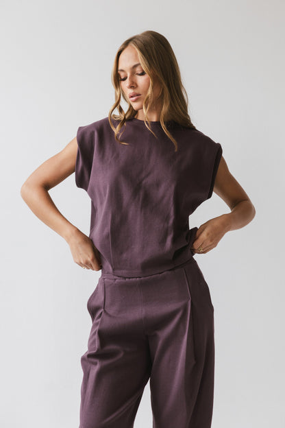 Benji Muscle Tee in Plum - FINAL SALE