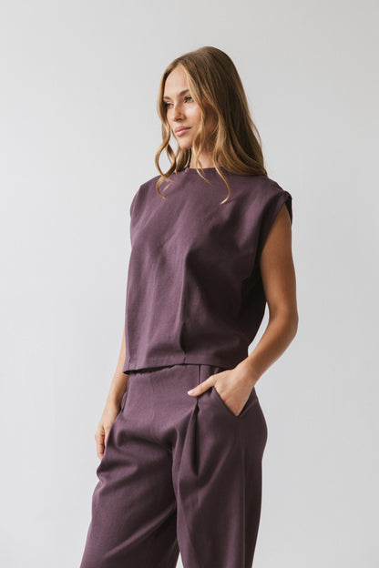 Benji Muscle Tee in Plum - FINAL SALE
