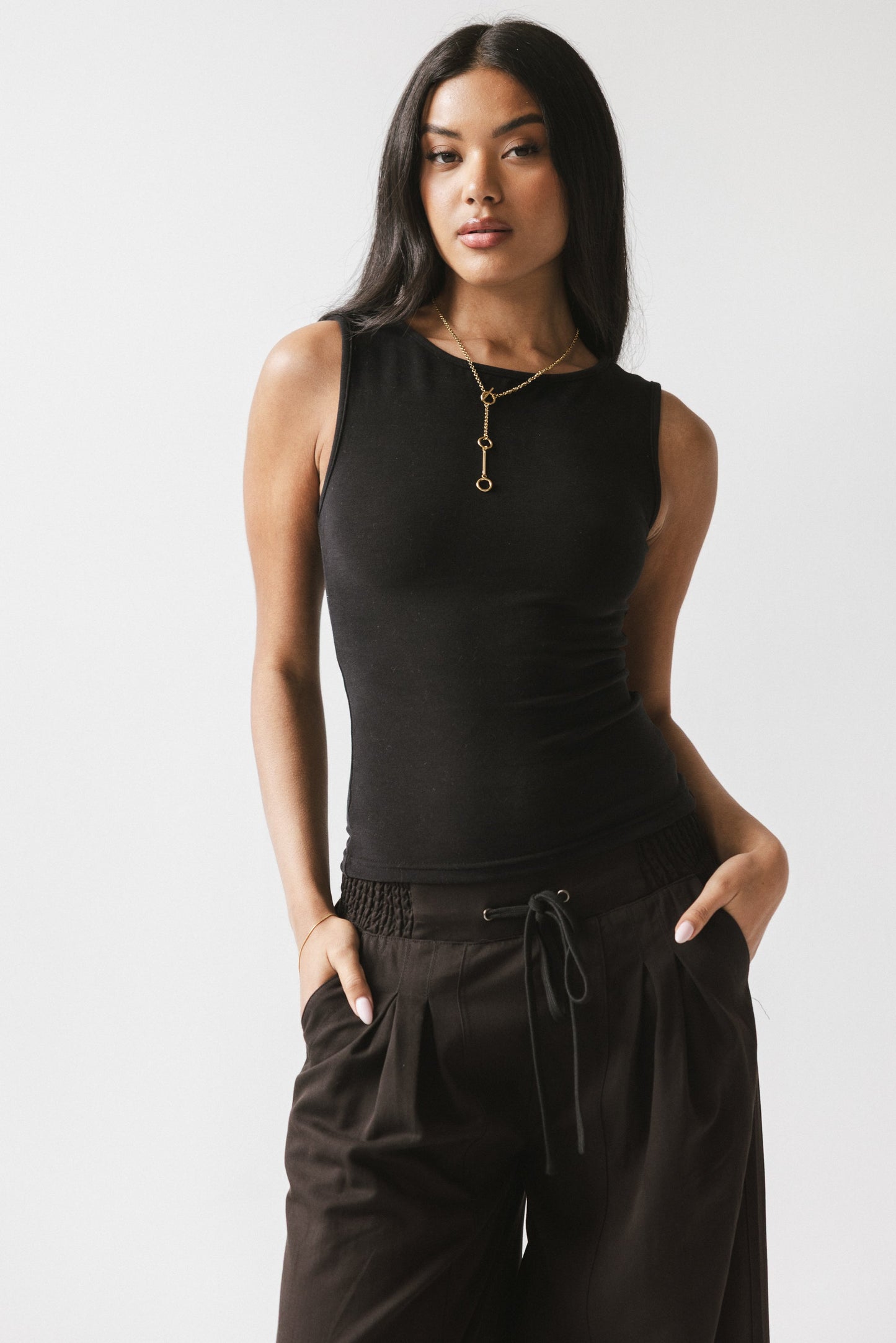 Alder Fitted Tank in Black