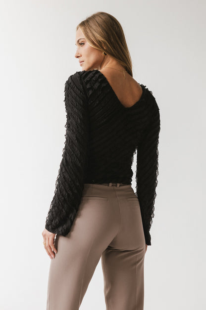Brianna Ruffle Top in Black - FINAL SALE
