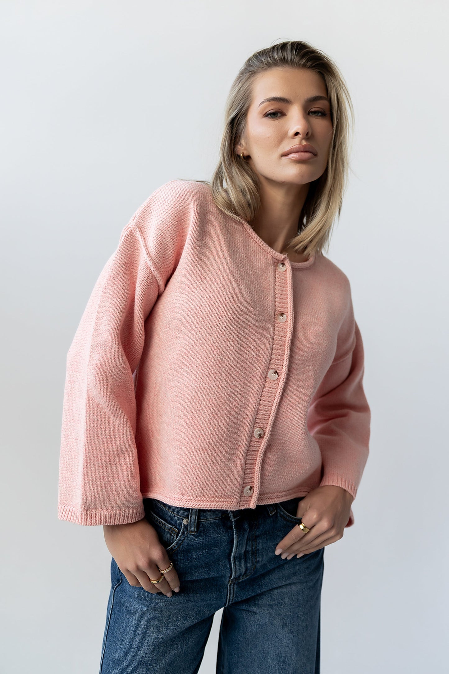 Carlie Knit Cardigan in Pink - FINAL SALE