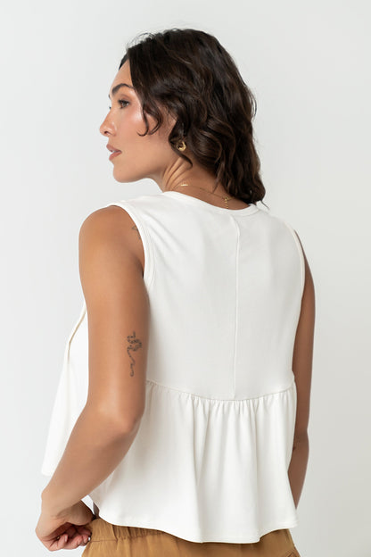 Alice Pintuck Top in Cream