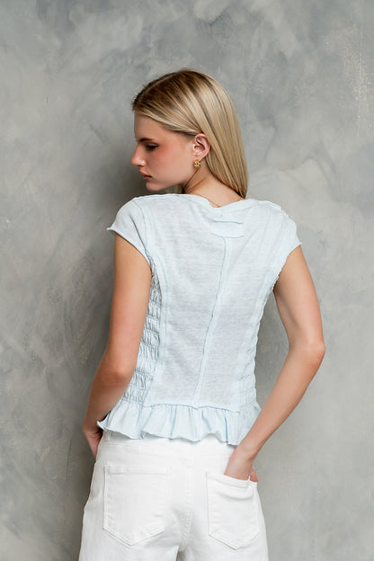 Boston Smocked Top in Blue