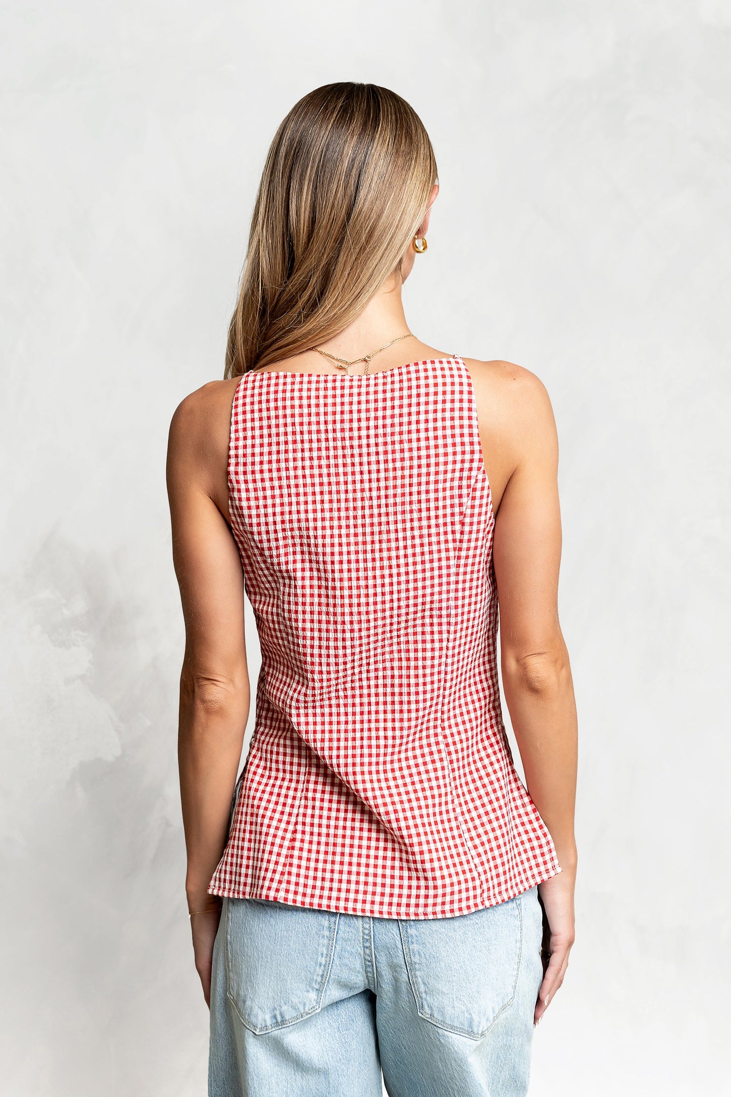 Amina Gingham Tank