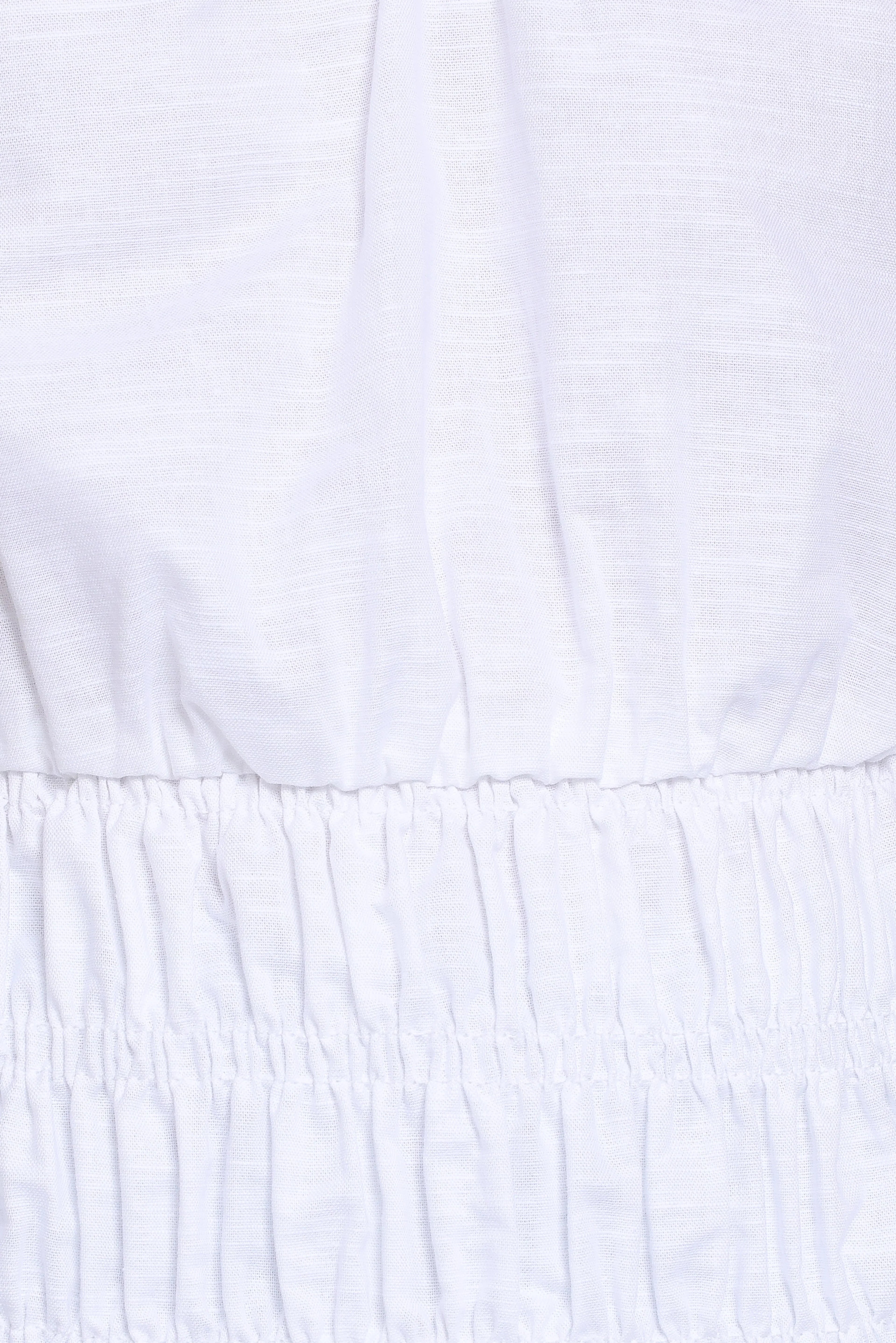 Lucilla Shirred Waist Top - White