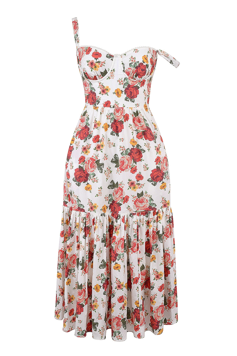 italian rose print cotton midi sundress