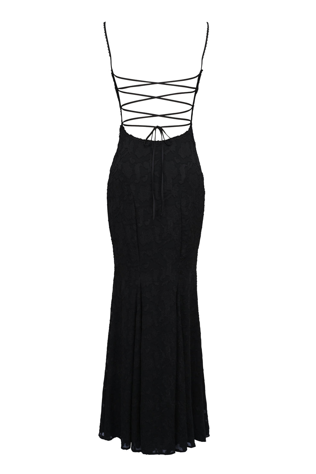 black lace maxi dress