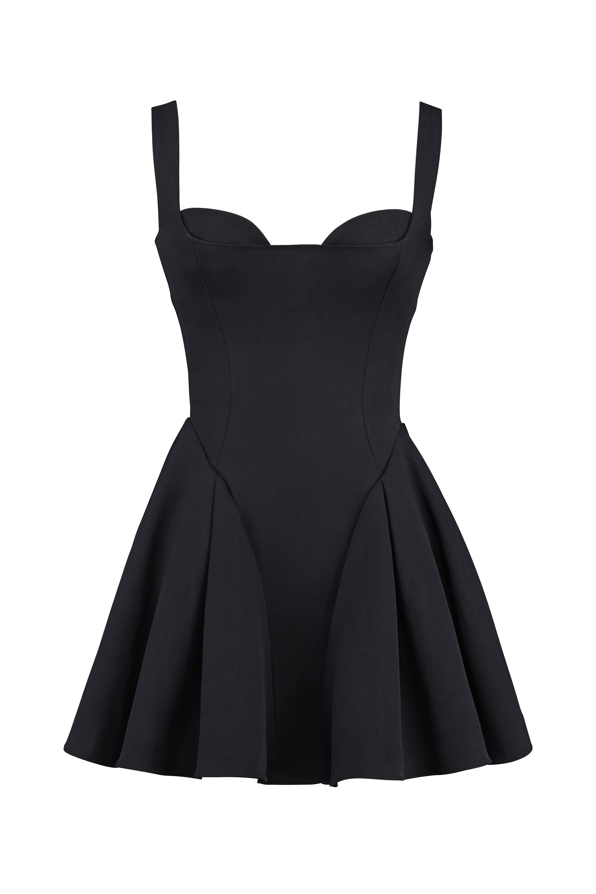 black twill mini dress
