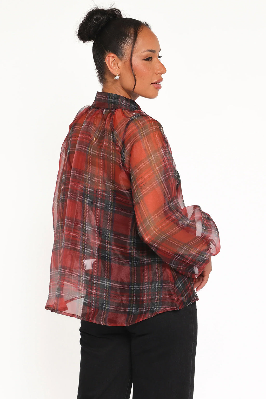 Marni Organza Top - Red Plaid