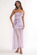 Jezra Strapless Sequin Embellished Maxi Dress Purple