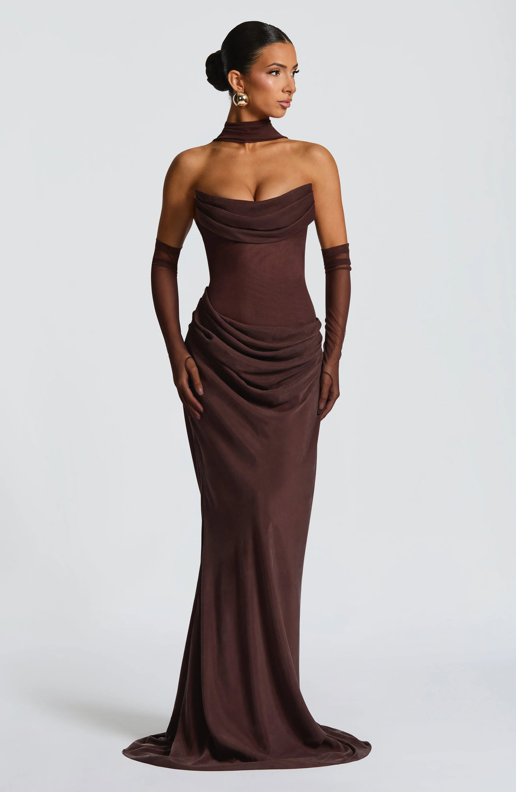Liora Maxi Dress - Plum Brown