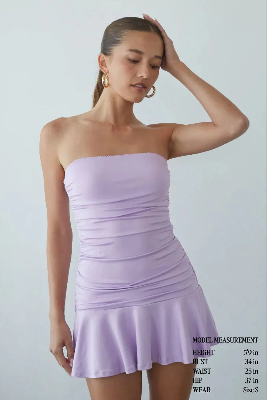 Alora Strapless Ruched Mini Dress