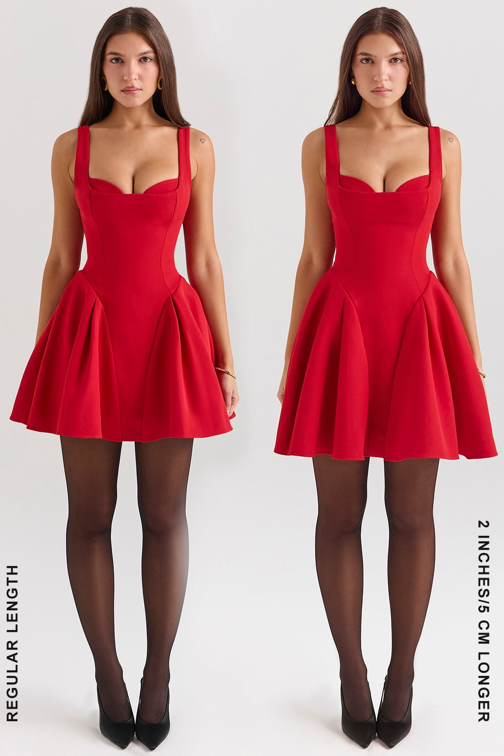 holly red crepe mini dress