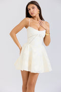 vintage cream floral mini dress