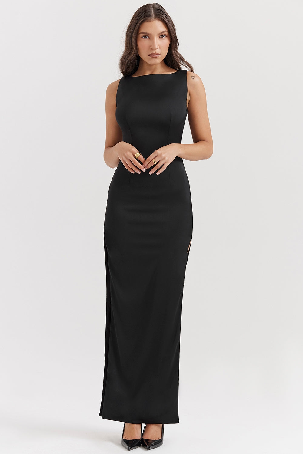 black maxi dress